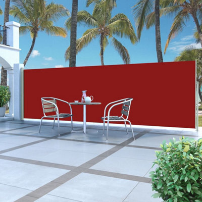 Walplus Retractable Side Awning Garden Sun Shade Canopy Gazebo For Back Door, Porch, Patio 160 X 500 Cm Red - image 1