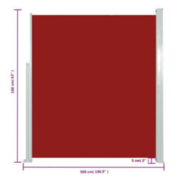 Walplus Retractable Side Awning Garden Sun Shade Canopy Gazebo For Back Door, Porch, Patio 160 X 500 Cm Red - thumbnail 7