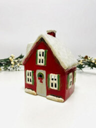 My Square Mile Tealight Candle Holder Housewarming Gift Cottage Ceramic Village Pottery House Ornament (Christmas Cottage (18Cms)) - thumbnail 2