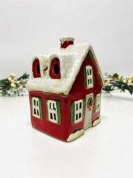 My Square Mile Tealight Candle Holder Housewarming Gift Cottage Ceramic Village Pottery House Ornament (Christmas Cottage (18Cms)) - thumbnail 3
