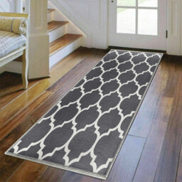 Aspire Homeware Luxury Large Rug, Non-Slip Plush Living Room Hallways Area Carpet, Cosy Floor Rug Ava Grey (L)220 X (W)60Cm
