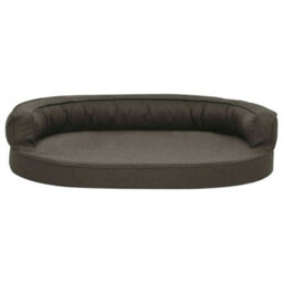 Berkfield Ergonomic Dog Bed Mattress 75X53 Cm Linen Look Dark Grey - thumbnail 3
