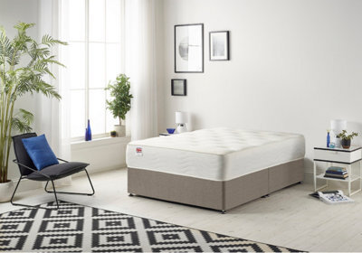 Somnior Beds Somnior Tweed Coffee Memory Foam Divan Bed With Mattress - Double - image 1