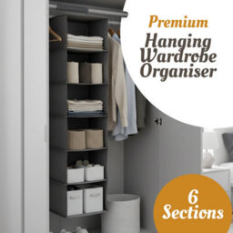LKH Home Collection Hanging Wardrobe Storage Organiser With 5 Shelves Foldable Hanging Closet Organizer For Clothes Shoes Toys 90X28X28Cm - thumbnail 2