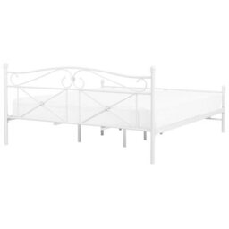 Beliani Bed Metal Rodez 180 X 200 Cm (Eu Super King) White - thumbnail 5