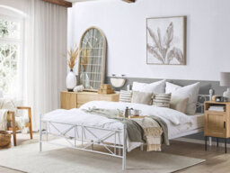 Beliani Bed Metal Rodez 180 X 200 Cm (Eu Super King) White - thumbnail 2