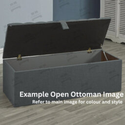 Urban Textures Plush Velvet Panelled Ottoman Storage Box - Navy - thumbnail 2