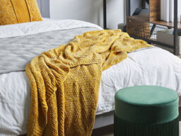 Beliani Blanket Elova 150 X 200 Cm Mustard - thumbnail 2