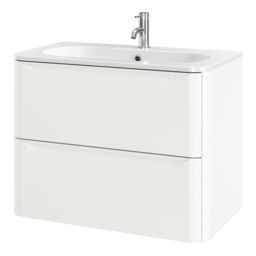 GoodHome Nevado Standard Matt White Wall-Mounted Bathroom Vanity Unit (H) 600mm (W) 800mm - thumbnail 3
