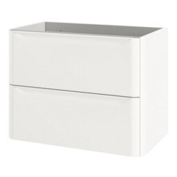 GoodHome Nevado Standard Matt White Wall-Mounted Bathroom Vanity Unit (H) 600mm (W) 800mm - thumbnail 1