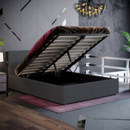 Lassic Vida Designs Veronica Dark Grey Linen Ukfr 4Ft6 Double Ottoman Bed Frame, 190 X 135Cm - thumbnail 1