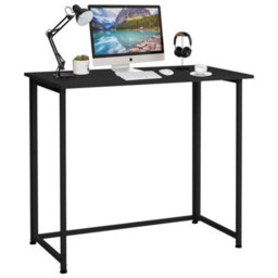 Large Black Folding Office Desk Table Computer Laptop Writing Table Gaming Desk - thumbnail 3