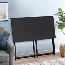 Large Black Folding Office Desk Table Computer Laptop Writing Table Gaming Desk - thumbnail 4