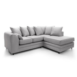 Abakus Direct Darcy Corner Sofa Right Facing In Light Grey Linen Fabric - thumbnail 2