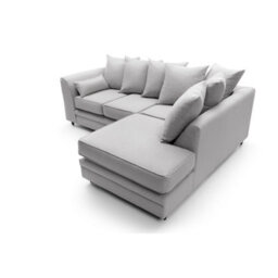 Abakus Direct Darcy Corner Sofa Right Facing In Light Grey Linen Fabric - thumbnail 5