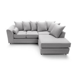 Abakus Direct Darcy Corner Sofa Right Facing In Light Grey Linen Fabric - thumbnail 4