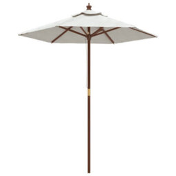 Walplus Garden Parasol With Wooden Pole Sand 196X231 Cm - thumbnail 2