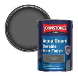 Johnstone's Trade Wood & Metal Aqua Guard Durable Matt Paint Wood Grey (10A11) 5L - thumbnail 1