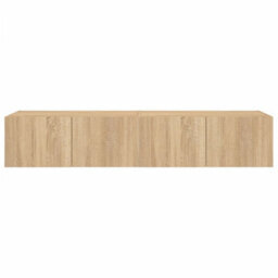 Berkfield Tv Wall Cabinets With Led Lights 2 Pcs Sonoma Oak 80X35X31 Cm - thumbnail 9