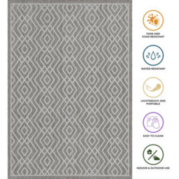 Homeart Outdoor Rugs Easy Cleaning Area Rugs For Balcony,garden,picnic,uv Weather Resistant  D.grey Cream,180X270 - thumbnail 5