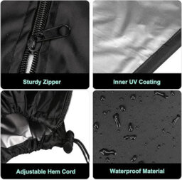 Waterproof Cover For Wicker Garden Egg-Shaped Hanging Chair, With Zipper And Bottom Buckle, One Person, Black - thumbnail 2
