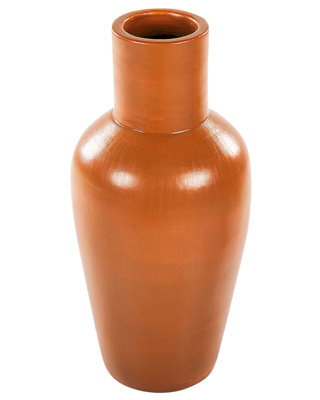 Wyld And Coco Handmade Orange Terracotta Vase For Dried Flowers, 20Cm X 20Cm X 37Cm - image 1