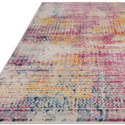 The Rug Edit Pink Multi Contemporary Muse Tribal Distressed Stripe Rug - thumbnail 4