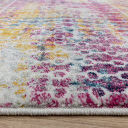 The Rug Edit Pink Multi Contemporary Muse Tribal Distressed Stripe Rug - thumbnail 8