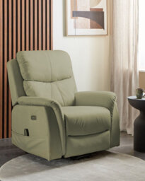 Beliani Electric Recliner Chair Glorie With Massage Faux Leather Green - thumbnail 2