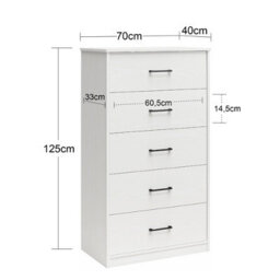 Dorel Brez Build Pearce 5 Drawer Dresser Black Oak - thumbnail 9
