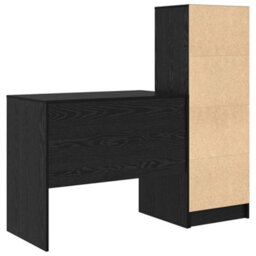 Berkfield Desk With Storage Black Oak Engineered Wood - thumbnail 8