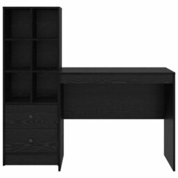 Berkfield Desk With Storage Black Oak Engineered Wood - thumbnail 7