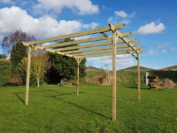 Arbor Garden Solutions Champion Wooden Garden Pergola Kit, 3.6M X 3.6M (Natural Finish) - thumbnail 3