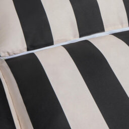 Ohs Stripe Egg Chair Cushion Headrest Pillow Outdoor Garden Water Resistant - Black/cream - thumbnail 7
