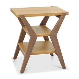 Xample Bentley Designs Kristen Light Oak Lamp Table Side Table 2 Open Shelves Solid Wood & Particle Board Home Furniture - thumbnail 3
