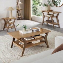 Xample Bentley Designs Kristen Light Oak Lamp Table Side Table 2 Open Shelves Solid Wood & Particle Board Home Furniture - thumbnail 5