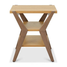Xample Bentley Designs Kristen Light Oak Lamp Table Side Table 2 Open Shelves Solid Wood & Particle Board Home Furniture - thumbnail 4