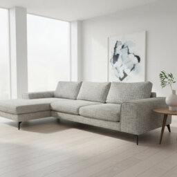 Abakus Direct Venice Chenille Corner Sofa In Light Grey Left Facing With Deep Seats And Extra-Wide Padded Arms - thumbnail 6