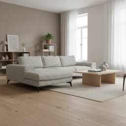 Abakus Direct Venice Chenille Corner Sofa In Light Grey Left Facing With Deep Seats And Extra-Wide Padded Arms - thumbnail 4