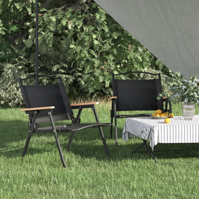 Berkfield Camping Chairs 2 Pcs Black 54X43X59Cm Oxford Fabric - image 1