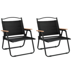Berkfield Camping Chairs 2 Pcs Black 54X43X59Cm Oxford Fabric - thumbnail 2