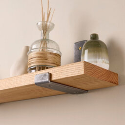 Off the Grain Oak Wall Shelves With Inverted Brackets - Narrow Wooden Shelves Pack Of 2 - 50Cm - thumbnail 3