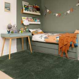 Loomed Machine Washable Shaggy Rug Green Fluffy Carpet Mats 120Cm X 170Cm - thumbnail 2
