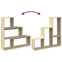 Berkfield Durable Room Divider Bookcase 3-Tier Sonoma Oak 123X29X123 Cm Engineered Wood - thumbnail 8