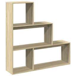 Berkfield Durable Room Divider Bookcase 3-Tier Sonoma Oak 123X29X123 Cm Engineered Wood - thumbnail 1