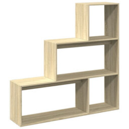 Berkfield Durable Room Divider Bookcase 3-Tier Sonoma Oak 123X29X123 Cm Engineered Wood - thumbnail 7
