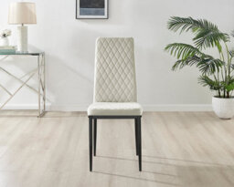 Furniturebox Uk 6X Milan Grey Hatched Faux Leather Dining Chairs Silver Legs - thumbnail 4