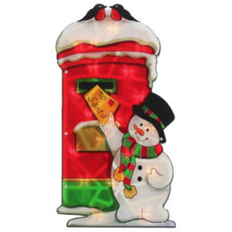 Geezy Christmas Silhouette Lights Indoor Outdoor Postbox Snowman Festive Decoration - thumbnail 8