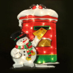 Geezy Christmas Silhouette Lights Indoor Outdoor Postbox Snowman Festive Decoration - thumbnail 5