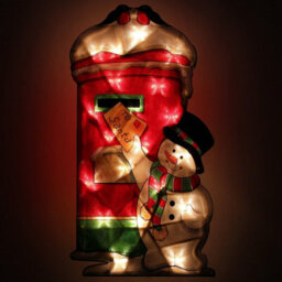 Geezy Christmas Silhouette Lights Indoor Outdoor Postbox Snowman Festive Decoration - thumbnail 6